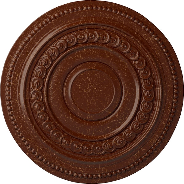 Ekena Millwork Oldham Ceiling Medallion (Fits Canopies up to 8 5/8"), 18"OD x 1 1/4"P, Burnished Mahogany Crackle CM18OLBMC - main